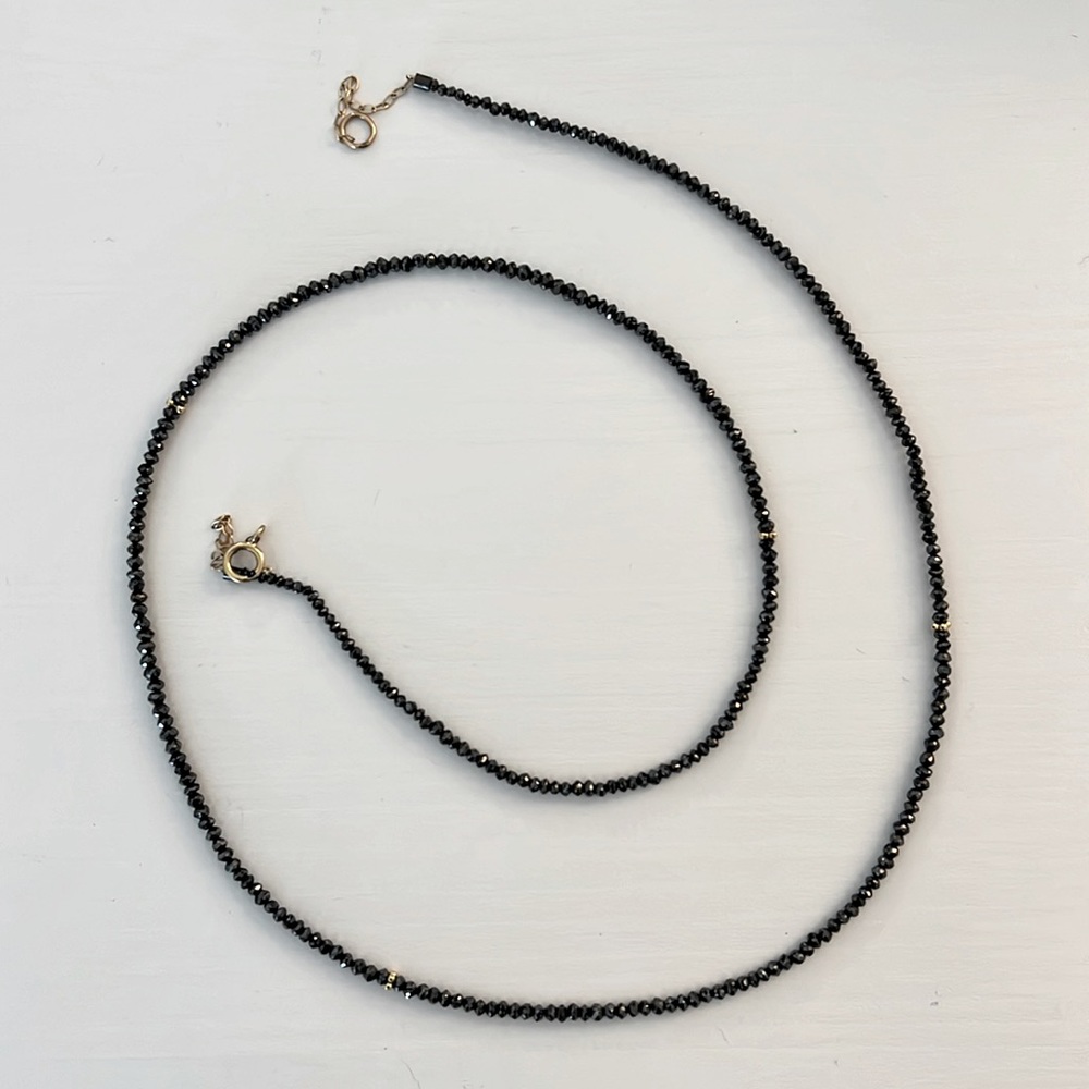 Faceted black diamond necklace